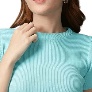 Venta caliente 100% algodón Top corto para mujer Servicio OEM Logotipo personalizado Precio bajo de fábrica Camiseta sin mangas en blanco - Product Image 6