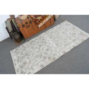 Tapis d'appoint turc 2,9x6 pieds, tapis vintage, tapis persan gris - Product Image 1