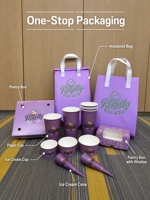 Vasos de Papel Personalizados para Helado con Tapa, 3oz, 5oz, 8oz, Tazones para Helado, Yogur Congelado, con Logotipo Impreso, Envases para Gelato