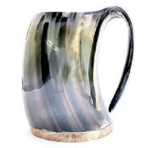 Buffles couleur naturelle buffle corne à boire avec support en corne tasse à bière décorative Viking corne à boire chope tasse/tasse sculptée - Product Image 2
