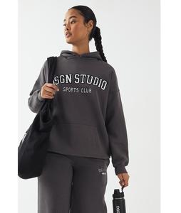 Sweat à capuche léger imprimé pour femme, en polaire doux, pull décontracté, streetwear tendance, chaud pour l'hiver, personnalisable en gros - Product Image 1