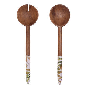 Vajilla de diseño de madera natural india y servidor de ensalada de resina herramienta de ensalada de madera utensilios de cocina boda eventos Hotel restaurante - Product Image 5