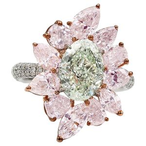 Bagues de fiançailles vintage tendance pour femmes, en or 18 carats rempli, avec moissanite bleue certifiée IGI, 16 carats, bijoux de créateur - Product Image 3