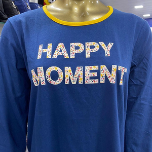 Conjunto de pijama de punto de algodón 100%, parte superior inferior con estampado completo, estilo de manga personalizable para verano y primavera, fabricado en la India - Product Image 4