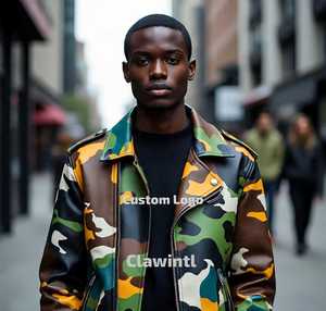 Chaquetas de Cuero de Camuflaje Hechas a Medida |   Chaquetas de Cuero Personalizadas Hechas a Mano y Totalmente Personalizables, Diseñadas por Artistas, Hechas en EE. UU. para Diseñadores - Product Image 2