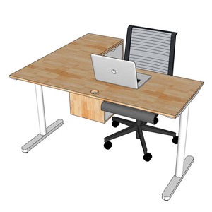 TIO System L-Shaped Corner PC <b>Desk</b> with Integrated Cabinet & Drawer <b>Folding</b> & Storage Features for Home Office-HBTO006 - Product Image 4
