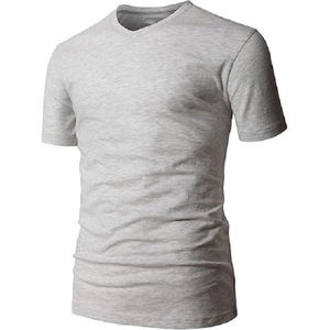 OEM personalizado 100% algodón manga corta Slim fit cuello en V promocional camiseta de los hombres de Bangladesh - Product Image 2