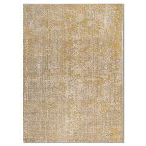 Alfombra Clásica del Lejano Oriente Tejida a Mano con Lana, Bambú y Seda, Color Beige Marrón, con Medallón Rectangular, para el Hogar, Pasillo, Dormitorio, 10 mm, Esk-1584(Fr) - Product Image 1