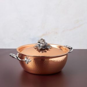 Stylish Handmade Copper And Stainless Steel Chafing Dish With Rustic Finish Perfect For Luxury Dining Weddings And <b>Functions</b> - Product Image 1