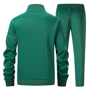 Chándal con cremallera para hombre 100%, chándal personalizado con cuello en V, chándal de lana de algodón para hombre, nuevo diseño, conjunto ligero con patrón sólido - Product Image 3