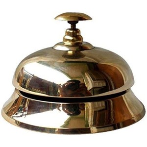 Cloche de comptoir d'hôtel en laiton massif de style victorien cloche de bureau de service ornée pour les hôpitaux de zones de réception de restaurants-métal fabriqué - Product Image 1