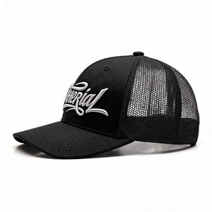 Gorras Trucker Premium OEM ODM de 6 Paneles con Bordado 3D en Relieve, Malla Negra Heather, Logotipo Personalizado, MOQ Bajo, Venta al Por Mayor - Product Image 5