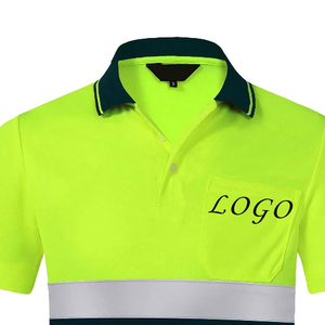 Mono de trabajo de construcción impermeable de secado rápido de alta visibilidad de manga corta Camiseta de tiras reflectantes para hombres - Product Image 6