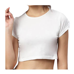 เสื้อครอปท็อปผู้หญิง แอคทีฟแวร์ ผ้าฝ้าย/ไม้ไผ่ น้ำหนักเบา ระบายอากาศได้ดี สวมใส่สบาย ไม่ยับง่าย ขายดี ฤดูใบไม้ผลิ/ฤดูใบไม้ร่วง ดีไซน์ทันสมัย - Product Image 1