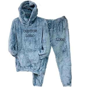Fabrication de vêtements unisexe copmany fournissant des survêtements en fourrure unisexe super lisse sherpa tissu jogging costumes en fausse fourrure - Product Image 3