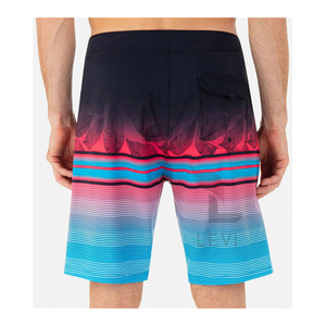 Short de bain d'été en polyester personnalisé pour hommes, vêtements de plage pour couples à motifs solides et imprimés, avec logo sur le devant et cordon de serrage à la taille - Product Image 3