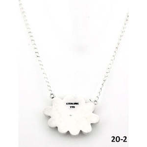 Southwest Style Cotton <b>Candy</b> Mohave & Sterling Silver Bezel-Set <b>Necklace</b> Gift - Product Image 4