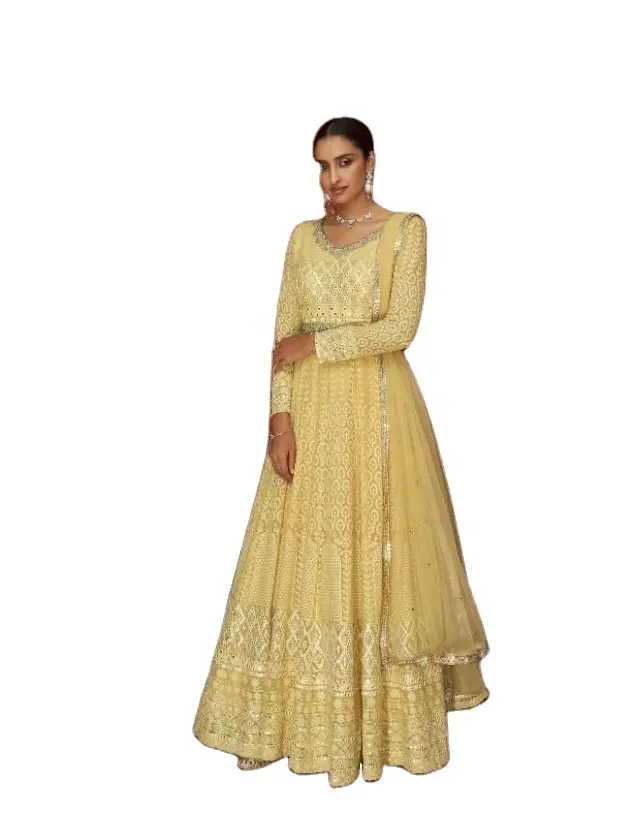 Áo Choàng Dài Anarkali Thêu Georgette Thiết Kế Pakistan Ấn Độ Mới Salwar Kameez Dành Cho Tiệc Cưới Bán Sỉ Váy Salwar