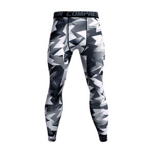 Leggings de compression respirants de haute qualité pour hommes collants d'entraînement à motif imprimé OEM Wholesale Service - Product Image 3