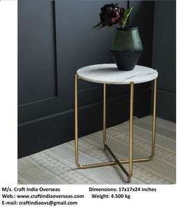 2022 Hot Sale High Quality Upmarket Metal Modern Furniture Material Iron <b>Side</b> <b>Table</b> Accent <b>Table</b> <b>Marble</b> <b>Top</b> - Product Image 2