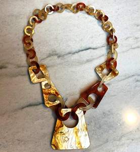 Modern Handmade Trapezium Shaped Buffalo Horn Necklace Personal <b>Gift</b> Set - Product Image 5