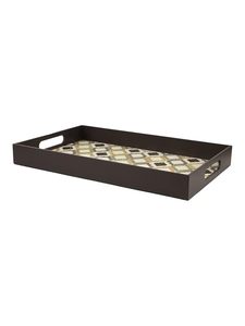 Bandeja DE SERVICIO DE MADERA impresa de diseño personalizado con asas Bandeja de madera impresa abstracta artística para hogares contemporáneos - Product Image 5