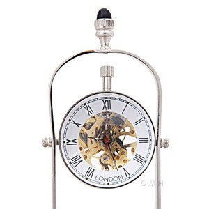 Aluminium See Thru Double <b>Clock</b> Decorative Mechanical Display Coastal Design Lightweight Tabletop Installation <b>Old</b> Modern - Product Image 4