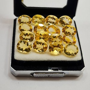 Piedra preciosa suelta de piedra facetada de citrino africano natural para hacer joyas, piedra cortada en color citrino - Product Image 2