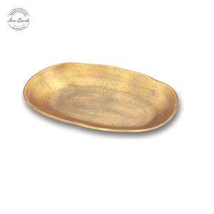 ถาดโลหะทรงไข่สีทองหรูหราเหมาะสำหรับการตกแต่งที่หรูหราชิ้นกลางที่ให้บริการของว่างผลไม้แห้งหรือของขวัญตามเทศกาล - Product Image 1