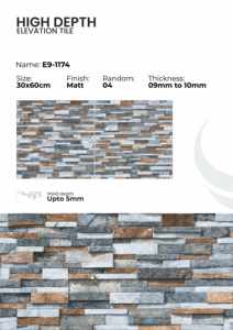 กระเบื้องผนังพอร์ซเลนขนาด 300x600 มม. สำหรับตกแต่งภายนอกอาคารสไตล์โมเดิร์น - Product Image 3