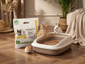Litière pour chat comestible de qualité supérieure – Granulés de blé dur naturels, sans danger pour les chats et les petits animaux, vente en gros, 5L - Product Image 2
