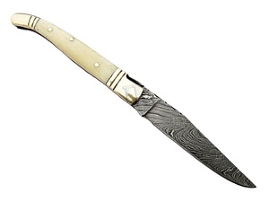 Laguiole Pocket Damascus Folding <b>Knife</b> OEM (smf31) with Camel <b>Bone</b> <b>Handle</b> - Product Image 1