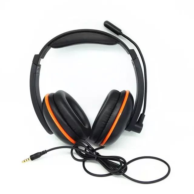 SZZR Wired Headset Earphone with 3.55mm Connector Online Voice Chatting & Volume Control Black+Red for PlayStation4