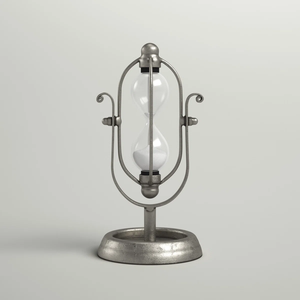 Handcrafted Creative <b>Silver</b> <b>Sand</b> Timer Handmade Modern Sculpture Metal & Glass <b>Sand</b> Timer for Home Accent - Product Image 1