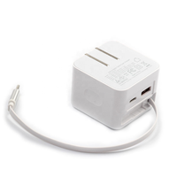Chargeur mural USB C GaN 40W avec câble rétractable intégré, adaptateur secteur de voyage, charge rapide, prise US EU UK pour ordinateur portable, téléphone, tablette