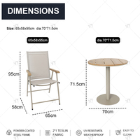 Ensemble de bistrot d'extérieur Teslin, table et chaises pour jardin, balcon, terrasse, hôtel, complexe hôtelier, OEM