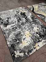 Tapis Adiva turc en polyester shaggy, tissé jacquard, fabriqué à la machine, à poils longs, rembourré, réversible, lavable, antidérapant, pour la maison