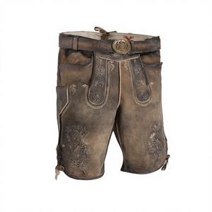 Pantalon en cuir bavarois pour homme, coupe confortable, style Oktoberfest, Lederhosen traditionnel, broderie personnalisée - Product Image 1