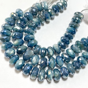 Cuentas con forma de Rondelle facetadas recubiertas de piedra lunar, tamaño de 11-11,5mm, Color azul cielo para fabricación de joyas, cuentas al por mayor - Product Image 5