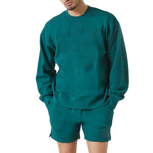Ensemble sweat-shirt et short amples pour hommes, 100 % coton, grande taille, imprimé écologique, en molleton, vente en gros - Product Image 1