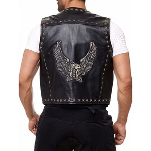 VESTE EN CUIR SANS MANCHES DE HAUTE QUALITÉ - Product Image 2