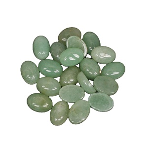 5ชิ้นหินอะเวนจูรีนสีเขียวธรรมชาติ36.65CTS ทรงรี Cabochon 14x12มม. ทำจากห้องแล็บสร้างเครื่องประดับควอตซ์ - Product Image 5