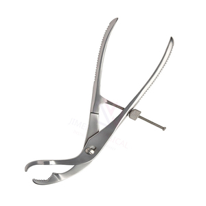 Pinces chirurgicales pour maintenir les os, 145 mm, acier inoxydable, courbées, avec vis de verrouillage réglable, filetage de fixation de 3 mm - Product Image 2