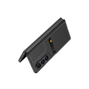 Étui de luxe pour cartes de visite Netzy pour Samsung Galaxy Z Fold 6, en cuir et fibre de carbone, housse verticale - Product Image 3