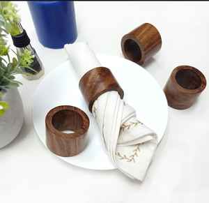 Natural Reclaimed Wood Napkin Rings Sustainable Dining <b>Accessories</b> - Product Image 3