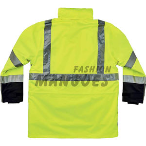 Premium Standard Reflective Bomber <b>Jacket</b> <b>High</b> <b>Visibility</b> Outer Rain Shell Thermal Fleece Zip-Off Sleeves Canvas Quick Dry <b>High</b> - Product Image 2