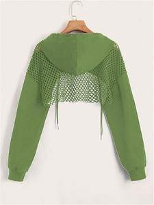 Nouveauté, vente en gros, haut de gamme, haut court pour femme, matière polaire, haut court à capuche pour femme, prix bas - Product Image 2