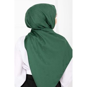 Ensemble Écharpe, Gants et Chapeau Élégants en Jacquard à Motif Icônique Émeraude - Product Image 3