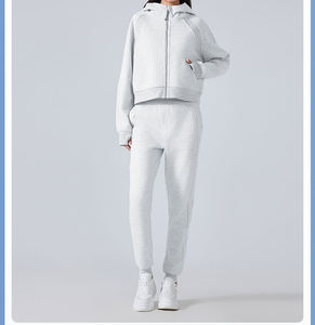 Sweat à capuche de yoga pour femme avec trous pour les pouces, en polaire 320 g/m², ample, décontracté, pour le sport et le fitness - Product Image 4