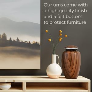 Urnas de aluminio Woodgrain para hombre adulto. Urnas de cremación para cenizas humanas Mujer adulta. Urnas decorativas de madera para cenizas humanas - Product Image 2